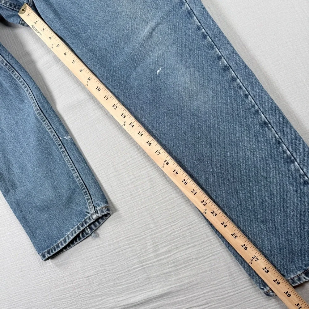 Vintage Levis 505 Jeans 36x30 (35x30) Y2k Distressed Black Batwing 1998 90s Punk